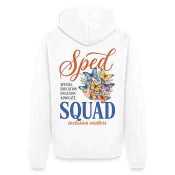Enseignant en éducation spécialisée de l’équipe spécialisée Butterfly - Veste à capuche bio Premium Unisexe - blanc - Dos - Thijin (182cm)