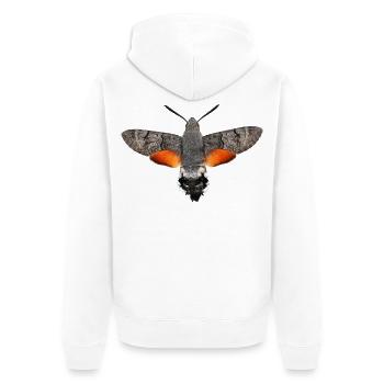 Papillon colibri Macroglossum stellatarum - Veste à capuche bio Premium Unisexe - blanc - Dos - Thijin (182cm)
