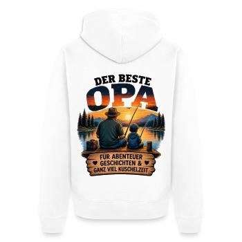 Der beste Opa Abenteuer Kuschelzeit - Unisex Premium Bio Zip Hoodie - Weiß - Hinten - Thijin (182cm)