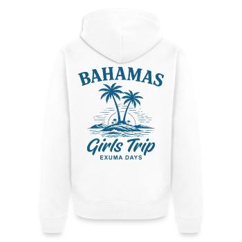 Bahamas Girls Trip Exuma Days - Unisex Premium Bio Zip Hoodie - Weiß - Hinten - Thijin (182cm)