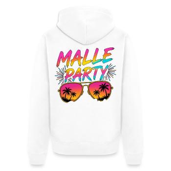 Tenue de fête Malle Majorque vacances d’été - Veste à capuche bio Premium Unisexe - blanc - Dos - Thijin (182cm)