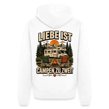 Liebe ist Campen zu zweit – Wohnmobil Paar - Unisex Premium Bio Zip Hoodie - Weiß - Hinten - Thijin (182cm)