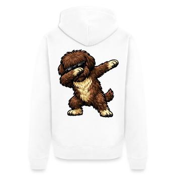 Tamponnement du barbet dans le style de la bande dessinée - Veste à capuche bio Premium Unisexe - blanc - Dos - Thijin (182cm)