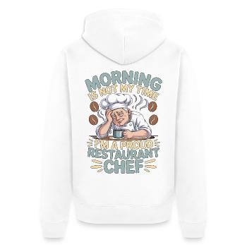 Le matin de chef restaurant n’est pas mon art culinaire - Veste à capuche bio Premium Unisexe - blanc - Dos - Thijin (182cm)