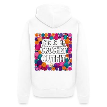 Voici ma tenue au crochet - Veste à capuche bio Premium Unisexe - blanc - Dos - Thijin (182cm)