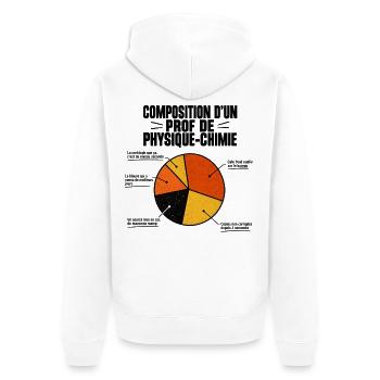 Composition d’un prof de physique-chimie - Veste à capuche bio Premium Unisexe - blanc - Dos - Thijin (182cm)