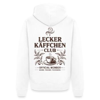 Kaffee Lecker Käffchen Club Espresso Cafe Barista - Unisex Premium Bio Zip Hoodie - Weiß - Hinten - Thijin (182cm)