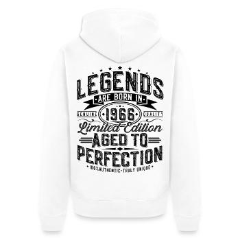 Cadeau d’anniversaire vintage vintage rétro 1966 - Veste à capuche bio Premium Unisexe - blanc - Dos - Thijin (182cm)