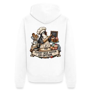 Pinguin Bäckerwitz Bäcker Humor - Unisex Premium Bio Zip Hoodie - Weiß - Hinten - Thijin (182cm)