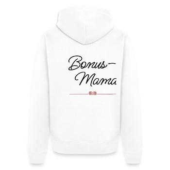 Beste Bonus-Mama mit Herz – Geschenk - Unisex Premium Bio Zip Hoodie - Weiß - Hinten - Thijin (182cm)