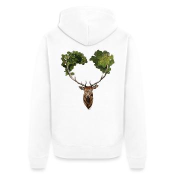 Le Roi Cerf - Veste à capuche bio Premium Unisexe - blanc - Dos - Thijin (182cm)