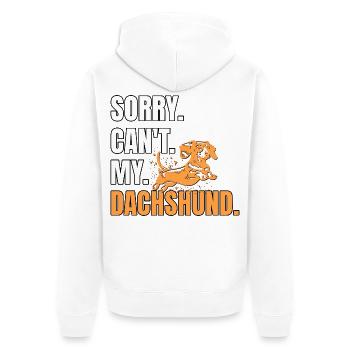 Dackel Dachshund - Unisex Premium Bio Zip Hoodie - Weiß - Hinten - Thijin (182cm)