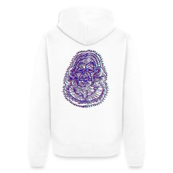 Neon Mandala Drachenauge - Unisex Premium Bio Zip Hoodie - Weiß - Hinten - Thijin (182cm)