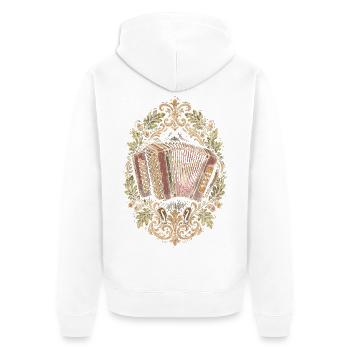 Cajun Kultur - Unisex Premium Bio Zip Hoodie - Weiß - Hinten - Thijin (182cm)