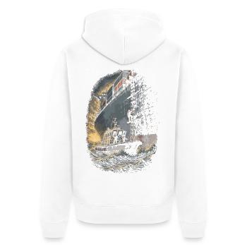 Pilote de port Pilote de port - Veste à capuche bio Premium Unisexe - blanc - Dos - Thijin (182cm)