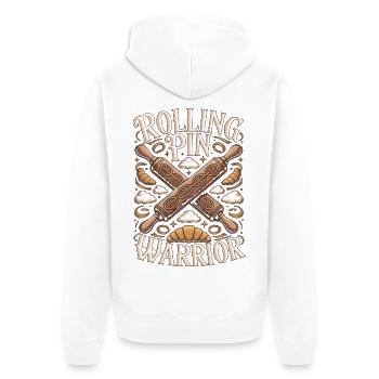 Pastry Chef Rolling Pin Warrior Pastry Specialist - Unisex Premium Bio Zip Hoodie - Weiß - Hinten - Thijin (182cm)