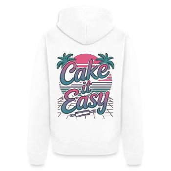 Pastry Chef Cake It Easy Baking Professional - Unisex Premium Bio Zip Hoodie - Weiß - Hinten - Thijin (182cm)