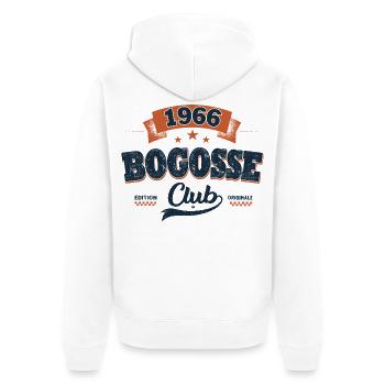 Cadeau 60 Ans Homme 1966 – Bogosse Club - Veste à capuche bio Premium Unisexe - blanc - Dos - Thijin (182cm)