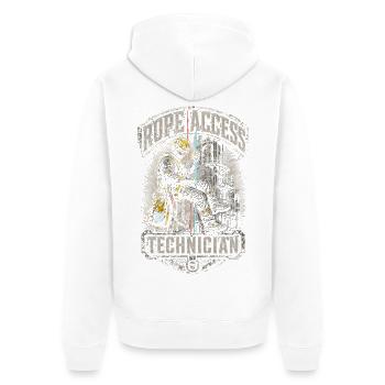 Grimpeurs industriels en hauteur - Veste à capuche bio Premium Unisexe - blanc - Dos - Thijin (182cm)