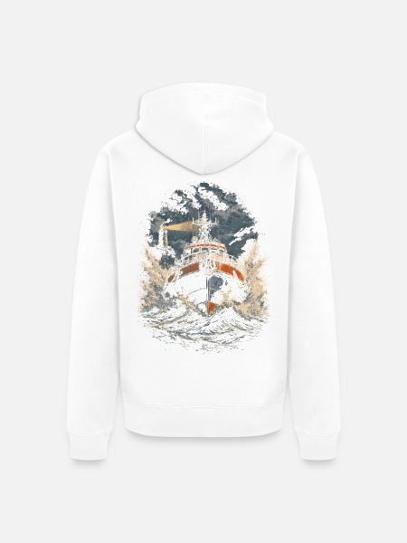 Küstenwache Rettungsschwimmer - Unisex Premium Bio Zip Hoodie - Weiß