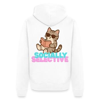 Lecture sélective sociale des chats - Veste à capuche bio Premium Unisexe - blanc - Dos - Thijin (182cm)
