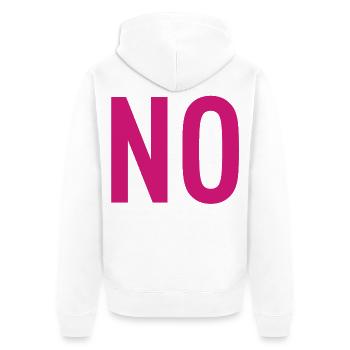 NON – Déclaration de typographie rose - Veste à capuche bio Premium Unisexe - blanc - Dos - Thijin (182cm)