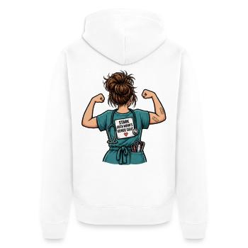 Stark Auch Wenn Keiner Sieht - Unisex Premium Bio Zip Hoodie - Weiß - Hinten - Thijin (182cm)