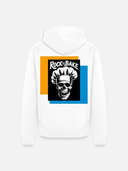 Rock and Bake Schädelkoch - Unisex Premium Bio Zip Hoodie - Weiß