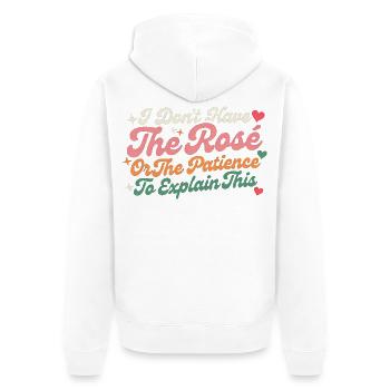 Je n’ai pas la patience d’expliquer ça - Veste à capuche bio Premium Unisexe - blanc - Dos - Thijin (182cm)
