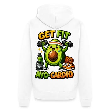 AVO-CARDIO – Avocat en entraînement - Veste à capuche bio Premium Unisexe - blanc - Dos - Thijin (182cm)