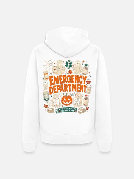 Krankenschwester Krankenpfleger Halloween - Unisex Premium Bio Zip Hoodie - Weiß