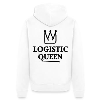 Transport und Logistik - Unisex Premium Bio Zip Hoodie - Weiß - Hinten - Thijin (182cm)