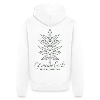 Gemeine Esche | Eschenblatt | Wald | Baum - Unisex Premium Bio Zip Hoodie - Weiß - Hinten - Thijin (182cm)