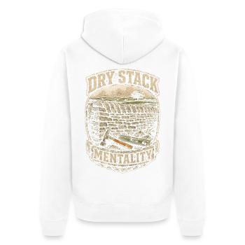 Steinmetz Steinmetzhandwerk Dry Stack Mentality - Unisex Premium Bio Zip Hoodie - Weiß - Hinten - Thijin (182cm)