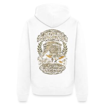 Steinmetz Steinmetzhandwerk - Unisex Premium Bio Zip Hoodie - Weiß - Hinten - Thijin (182cm)