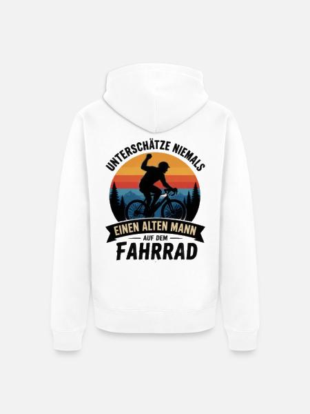 Radabenteuer im Abendlicht - Unisex Premium Bio Zip Hoodie - Weiß