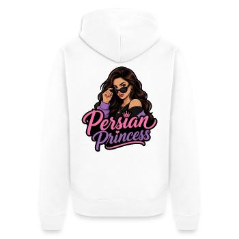 Persische Prinzessin Glamour - Unisex Premium Bio Zip Hoodie - Weiß - Hinten - Thijin (182cm)