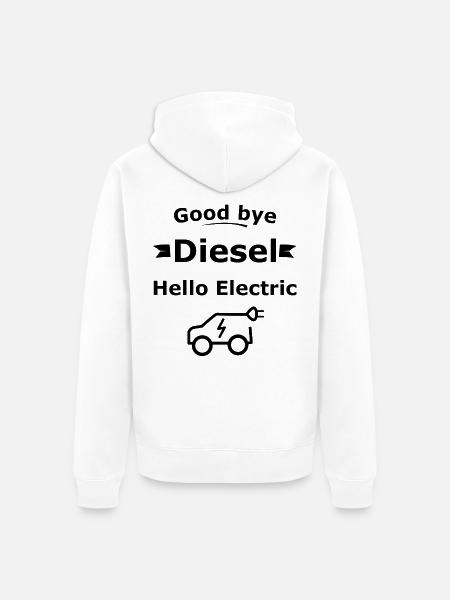 Elektroautos und mobile Zukunft - Unisex Premium Bio Zip Hoodie - Weiß