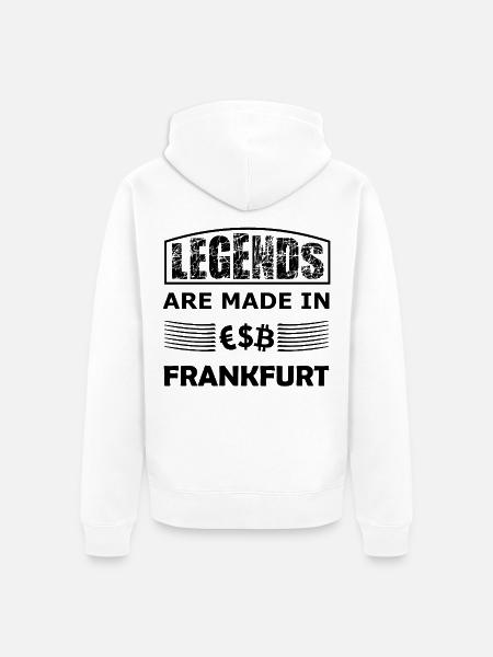 Schwarze Bitcoin Silhouette - Unisex Premium Bio Zip Hoodie - Weiß