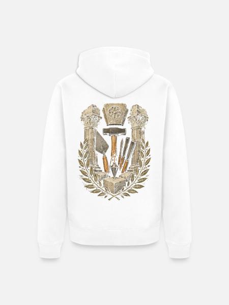Steinmetz Steinmetzhandwerk - Unisex Premium Bio Zip Hoodie - Weiß
