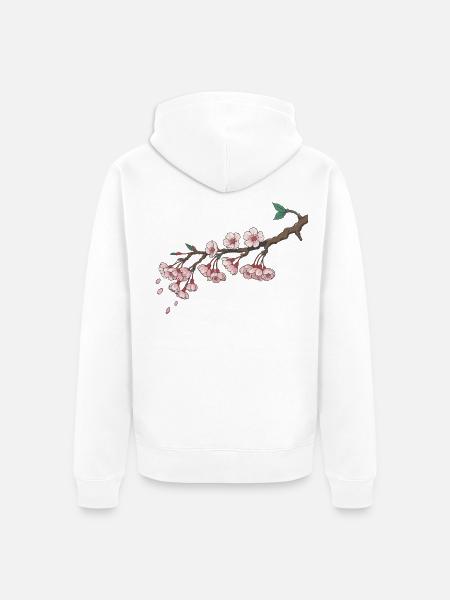 Kirschblüte - Unisex Premium Bio Zip Hoodie - Weiß