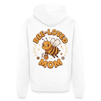 Geliebte Mama mit Honigbiene Grafik - Unisex Premium Bio Zip Hoodie - Weiß - Hinten - Thijin (182cm)