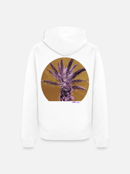 Purple Palm - Unisex Premium Bio Zip Hoodie - Weiß