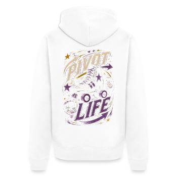 Roller Derby Pivot Life - Unisex Premium Bio Zip Hoodie - Weiß - Hinten - Thijin (182cm)