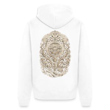 Steinmetz Steinmetzhandwerk - Unisex Premium Bio Zip Hoodie - Weiß - Hinten - Thijin (182cm)