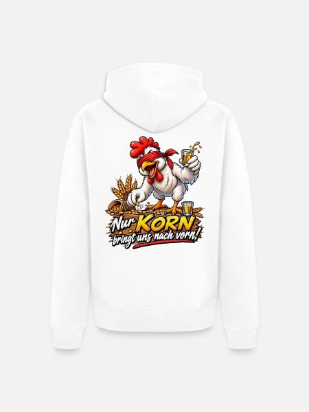 Kornhuhn  - Unisex Premium Bio Zip Hoodie - Weiß