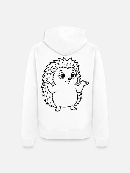 Igel Achselzucken - Unisex Premium Bio Zip Hoodie - Weiß