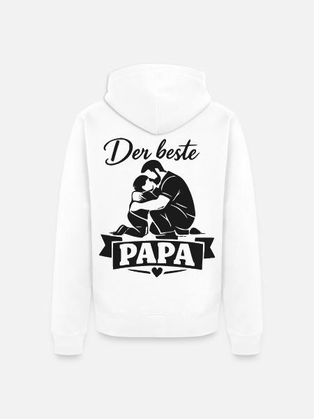 Der beste Papa Moment - Unisex Premium Bio Zip Hoodie - Weiß