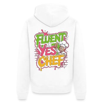 Sous Chef Fluent In Yes Chef Culinary Professional - Unisex Premium Bio Zip Hoodie - Weiß - Hinten - Thijin (182cm)