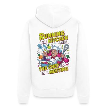 Sous Chef Yes Chef Means I'm Culinary Professional - Unisex Premium Bio Zip Hoodie - Weiß - Hinten - Thijin (182cm)